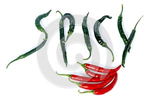 Red and green chili pepper