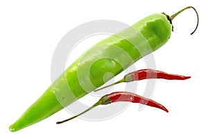 Red and green chilly peppers