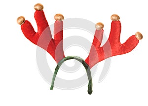 Red and green christmas reindeer antlers photo