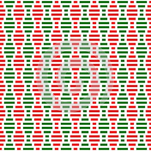 Red and green geometric stripes seamless pattern background illustration vector.