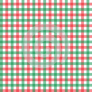 Red and green gingham pattern, vector illustration