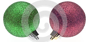 Red and Green Glitter Holiday Baubles