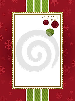 Red green and gold christmas frame