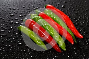 Red and green hot chilli pepper