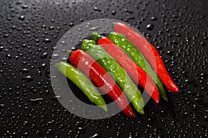 Red and green hot chilli pepper