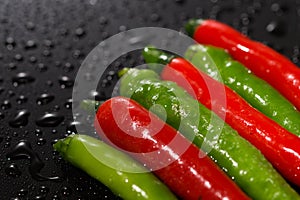 Red and green hot chilli pepper