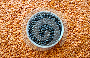 Red and green lentils