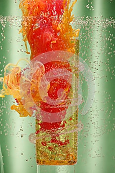 Red and green liquid art