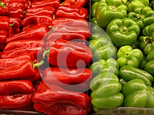 Red and green peppers