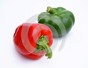 Red and green peppers