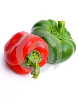 Red and green peppers