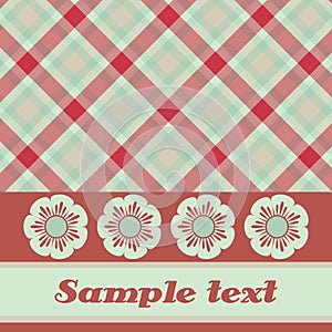 Red and green plaid flower card