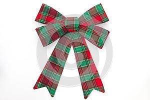 Red and green plaid holiday bow