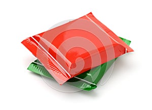 Red and green  plastic chocolate packaging