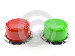 Red and green push buttons