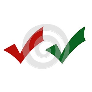 Red green right tick ok selected mark