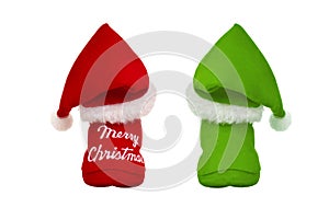 Red and Green Santa Claus back photo