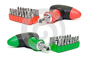Red and green screwdriver set