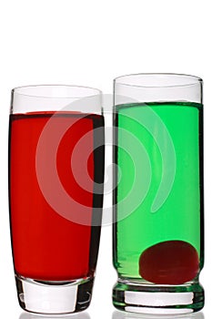 Red and green shots