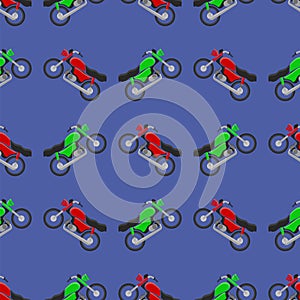 Red Green Sport Bike Seamless Pattern