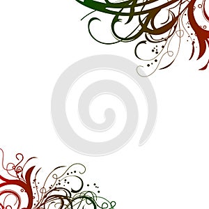 Red green swirls background