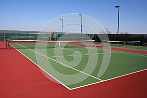 Red and green tennis court