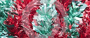 Red Green Tinsel Background