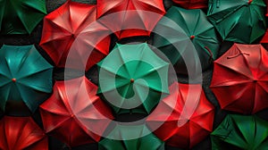 The red and green umbrellas.AI generated image