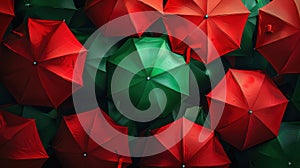 The Red and Green Umbrellas.AI generated image