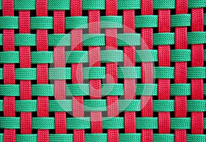 Red and green weave pattern