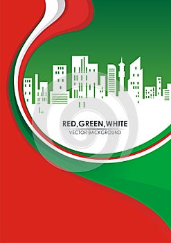 Red, Green, and White Stylish abstract Background photo