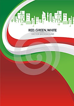 Red, Green, and White Stylish abstract Background photo
