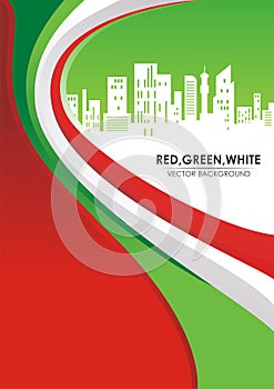 Red, Green, and White Stylish abstract Background photo