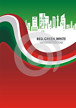 Red, Green, and White Stylish abstract Background photo