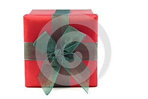 Red and Green Wrapped Gift Box