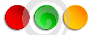 Red, green, yellow button - vector