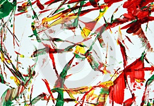 Red green yellow gray white paint abstract background, watercolor acrylic painting abstract background