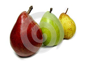 Red Green and Yellow Pears