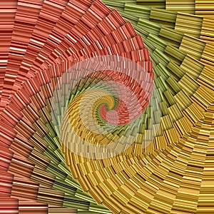 Red green and yellow spiral pattern background