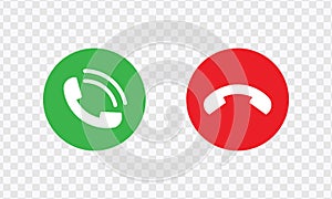 Red and green yes no buttons icon isolated on transparent background. Answer and decline symbol modern, eps 10