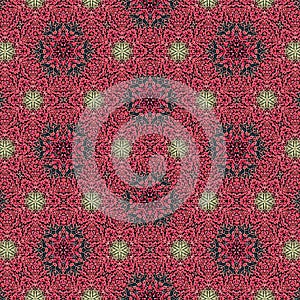 Red grenadine floral continuous pattern