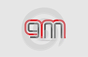 red grey alphabet letter logo combination GM G M for icon design