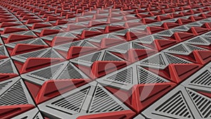 Red and Grey Metal Grating Pattern