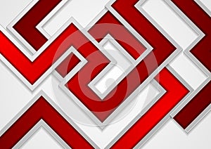 Red and grey tech abstract geometric background