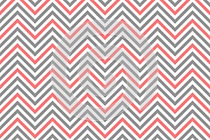 Red and grey zigzag chevron stripes fabric pattern background vector.
