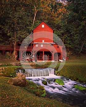 Red Grist Mill in the Summer.