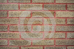 Red Grout and Brick Wall Background photo