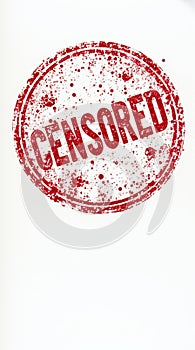 Red grunge censored stamp on a white background photo
