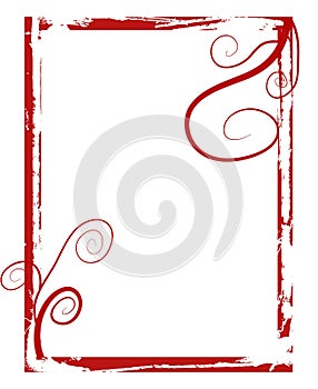 Red grunge swirls frame