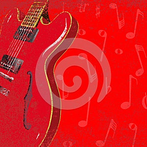 Red Guitar Background
